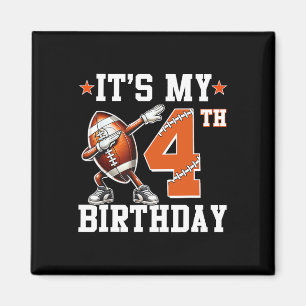 It's My 4th Birthday 4 Years Old Birthday Football Magnet