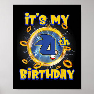 Its My 4th Birthday Boy Family Matching Party Funn Poster