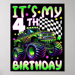 It's my 4th birthday boy monster truck 4 year old poster