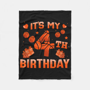 It's My 4th Birthday Bysketbyll Boys Kids Girls 4  Fleece Blanket
