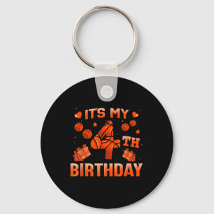 It's My 4th Birthday Bysketbyll Boys Kids Girls 4 Key Ring