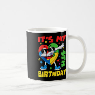 Its My 4th Birthday Dabbing Puzzle Pieces Autism A Coffee Mug
