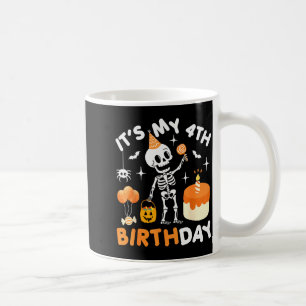It's My 4th Birthday-funny Halloween Skeleton 4th  Coffee Mug
