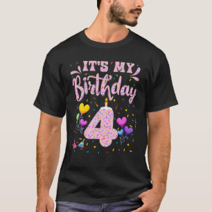 It's My 4Th Birthday Girl Doughnut Happy 4 Years O T-Shirt