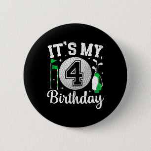 It's My 4th Birthday Golf 4 Year Old Golf Player B 6 Cm Round Badge