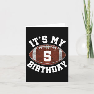 It's My 5th Birthday Boy 5 Year Old Football Playe Card