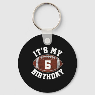It's My 5th Birthday Boy 5 Year Old Football Playe Key Ring