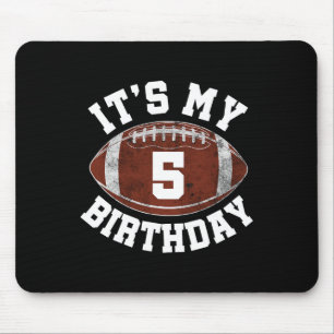It's My 5th Birthday Boy 5 Year Old Football Playe Mouse Pad