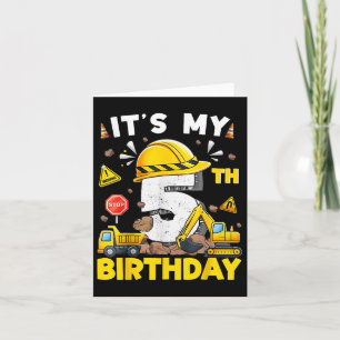 Its My 5th Birthday Boy Construction Excavator 5 Y Card