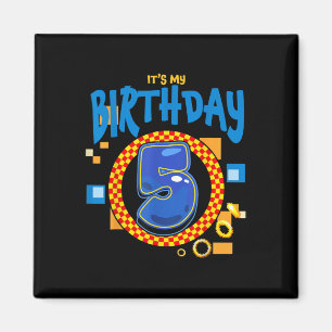 Its My 5th Birthday Boy Family Matching Party Vide Magnet