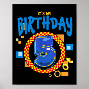 Its My 5th Birthday Boy Family Matching Party Vide Poster