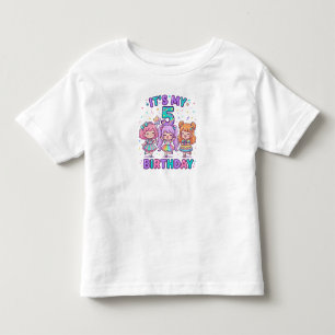 It's My 5th Birthday Cute Kawaii Girls Party Toddler T-Shirt