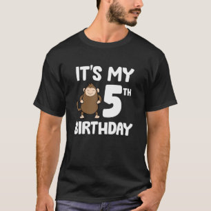 It's My 5th Birthday Cute Monkey Ape 5th Birthday T-Shirt