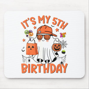 Its My 5th Birthday Funny Halloween Boo Ghost 5th Mouse Pad