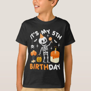 It's My 5th Birthday-funny Halloween Skeleton 5th T-Shirt