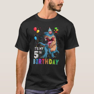It's My 5th Birthday Happy 5 Years Dinosaur Rex Bd T-Shirt