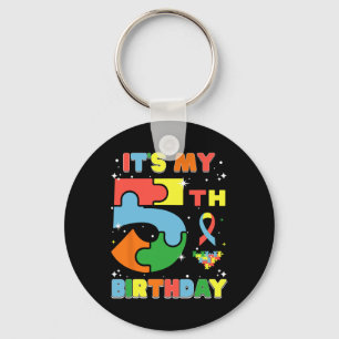 It's My 5th Birthday Kids Autism 5 Years Old Girls Key Ring