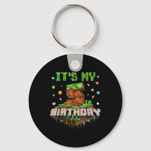 Its My 5th Birthday Kids Gaming Pixel Number 5 Yea Key Ring