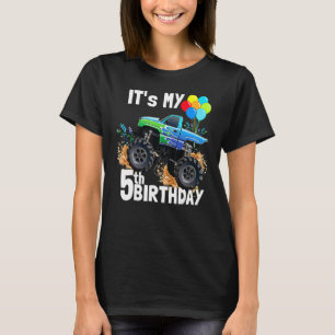 It's My 5th Birthday Monster Truck 5th Birthday Bo T-Shirt