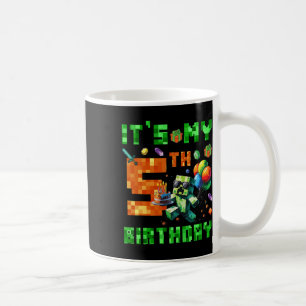 It's My 5th Birthday Pixel Number Video Game Gamer Coffee Mug
