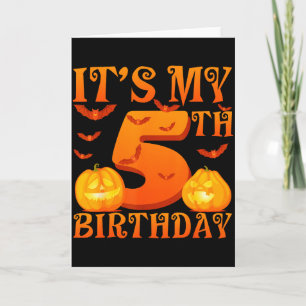 Its My 5th Birthday Pumpkins 5 Years Old Halloween Card