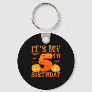 Its My 5th Birthday Pumpkins 5 Years Old Halloween Key Ring