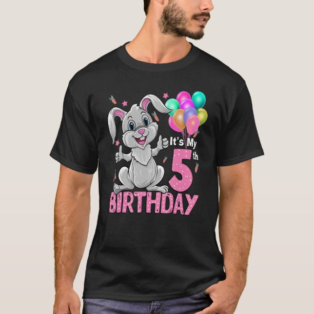 It's My 5th Birthday Rabbit 5th Birthday 5 Years O T-Shirt (Front)