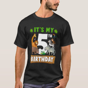 It's My 5th Birthday Zoo Jungle Safari 5 Years Old T-Shirt