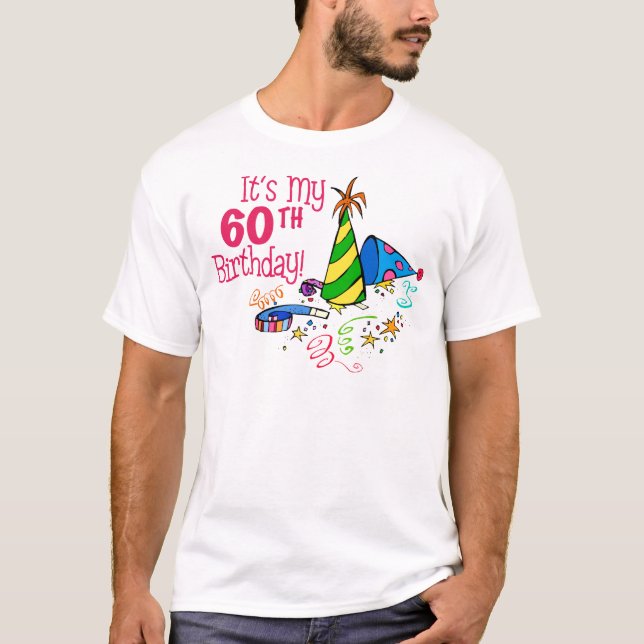 It's My 60th Birthday (Party Hats) T-Shirt (Front)