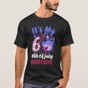 It's My 6th Birthday 4th Of July Family Shark Kid T-Shirt