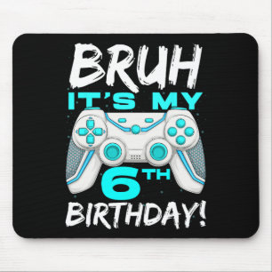 It's My 6th Birthday 6 Year Old Gaming Birthday Bo Mouse Pad