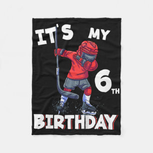 It's My 6th Birthday 6 Year Old Ice Hockey Birthda Fleece Blanket