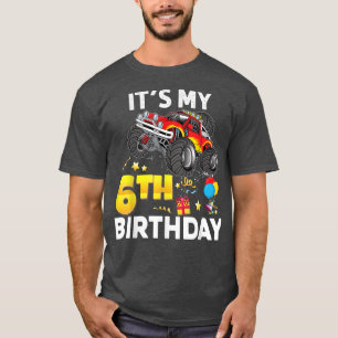 Its My 6th Birthday 6 Year Old Monster Car Truck L T-Shirt