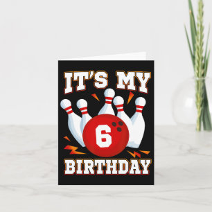 It's My 6th Birthday Bowling Theme 6 Years Old Par Card