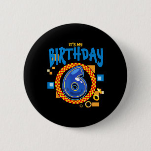 Its My 6th Birthday Boy Family Matching Party Vide 6 Cm Round Badge