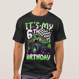 It's My 6Th Birthday Boy Monster Truck 6 Year Old T-Shirt