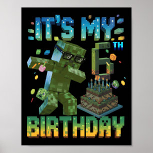 It's My 6th Birthday Gamer Pixel Number Birthday B Poster