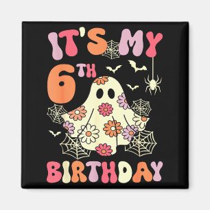 Its My 6th Birthday Halloween Ghost 6 Years Old Ki Magnet