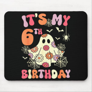 Its My 6th Birthday Halloween Ghost 6 Years Old Ki Mouse Pad