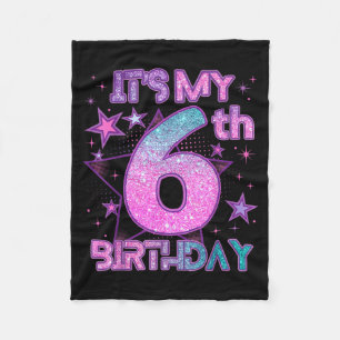 Its My 6th Birthday K-pop Girl 6 Year Birthday Fleece Blanket