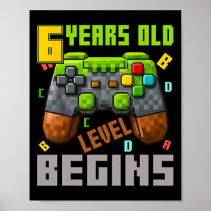 It's My 6th Birthday Pixel Gaming Controller 6 Yea Poster