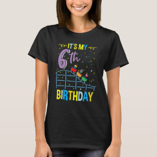 Its My 6th Birthday Roller Coaster Theme Park T-Shirt