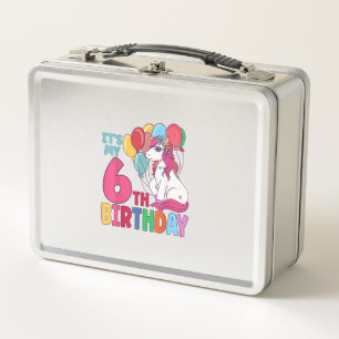 It's My 6th Birthday Unicorn Boys Girls Kids Birth Metal Lunch Box