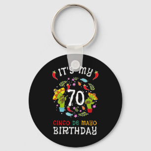 Its My 70th Birthday Cinco De Mayo Shirt Kid Men 5 Key Ring