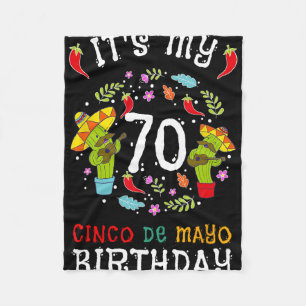 It's My 70th Birthday Cinco De Mayo Shirt Kid Men Fleece Blanket