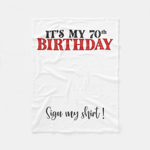 Its My 70th Birthday Cute 70 Years Old Women Sign Fleece Blanket