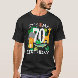 It's My 70Th Birthday Zoo Animal Happy B-Day 70 Ye T-Shirt
