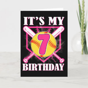 It's My 7th Birthday 7 Year Old Birthday Softll Pl Card