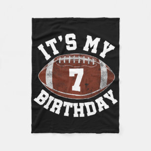 It's My 7th Birthday Boy 7 Year Old Football Playe Fleece Blanket