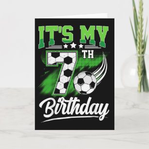 It's My 7th Birthday Boy Soccer Ball 7 Year Old Bi Card